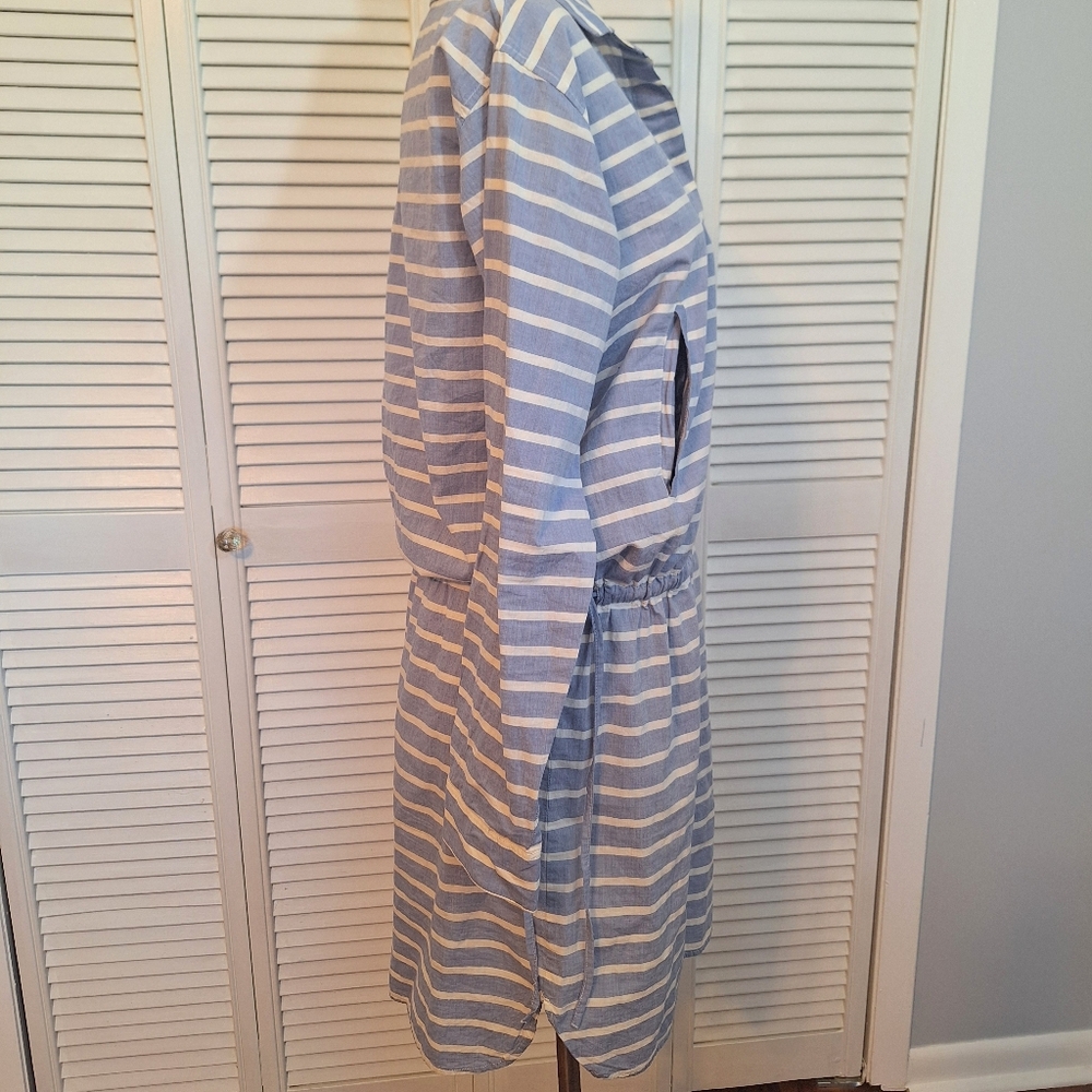 Gap striped drawstring cotton shirt dress sz XS *L3 - Picture 6 of 9